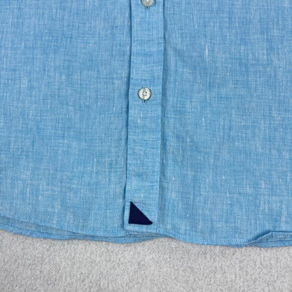 UNTUCKit Shirt Mens XL Slim Fit 100% Linen Chambray Light Blue Long Sleeve - Picture 3 of 7